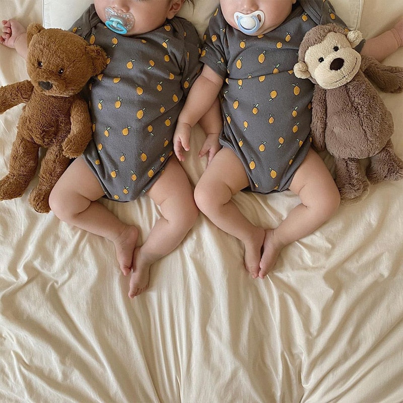 -ベビー くま レモン 半袖 ロンパース【mh0000449】 - mamahalo shop - 半袖ロンパース - べビー服 - 子供服 - 男の子 - 女の子