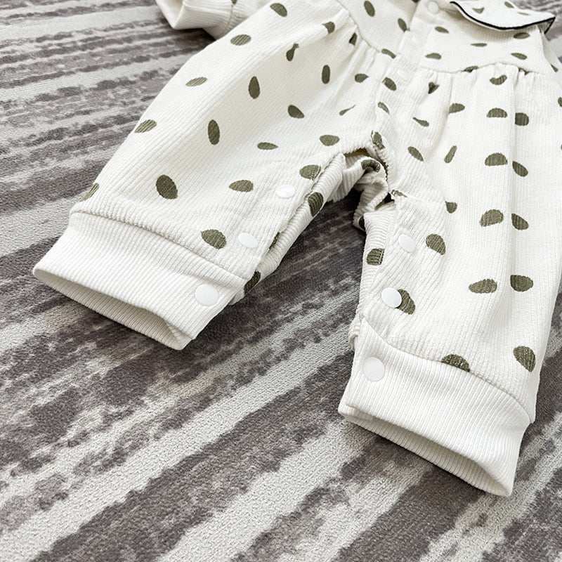 -ベビー みずたま コーデュロイ ロンパース ジャンプスーツ 51675785【mh0000116】 - mamahalo shop - 長袖ジャンプスーツ - べビー服 - 子供服 - 男の子 - 女の子