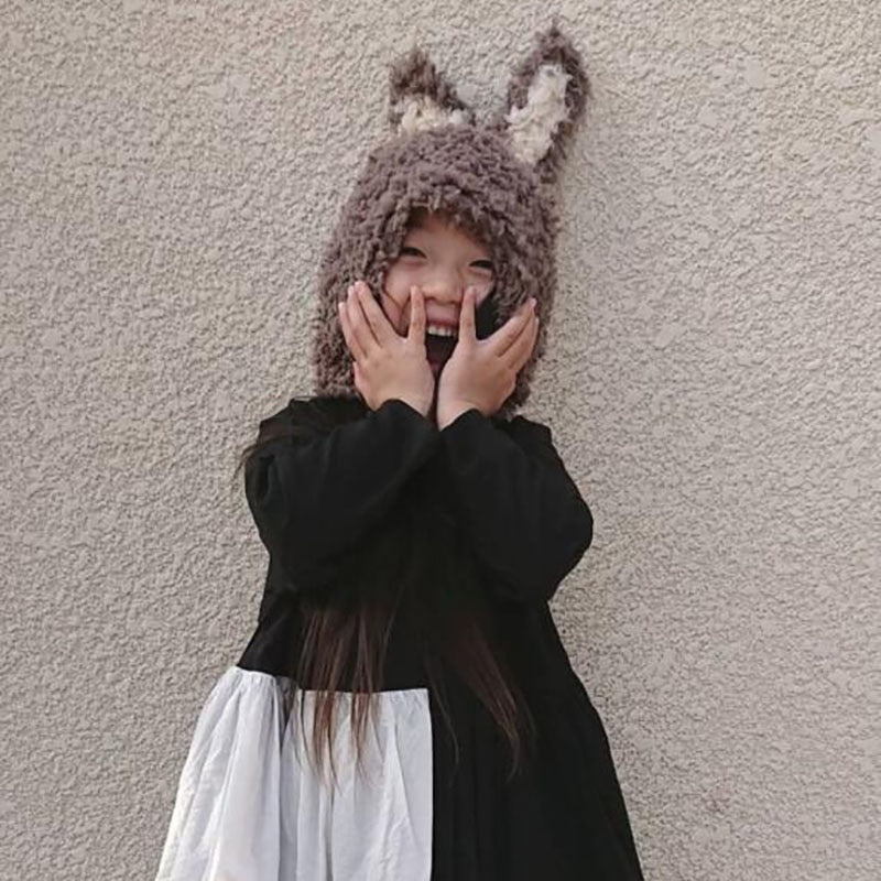 -キッズ モノトーン 切り替え ボリューム ワンピース【mh0000147】 - mamahalo shop - 長袖ワンピース - べビー服 - 子供服 - 男の子 - 女の子