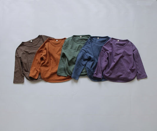 -キッズ シンプル 長袖Tシャツ【mh0000137】 - mamahalo shop - 長袖Tシャツ - べビー服 - 子供服 - 男の子 - 女の子