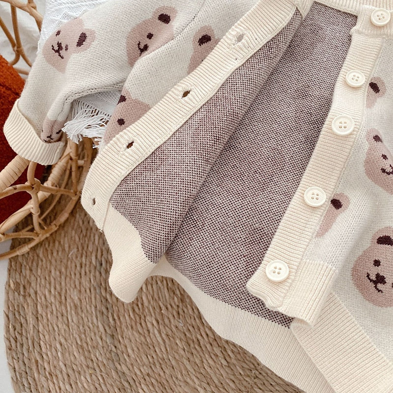 -ベビー キッズ くま ニット カーディガン【mh0000154】 - mamahalo shop - カーディガン・パーカー - べビー服 - 子供服 - 男の子 - 女の子
