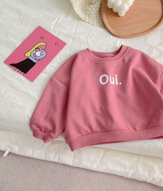 -ベビー レター ロゴ 長袖 スウェット トップス【mh0000582】 - mamahalo shop - 長袖Tシャツ - べビー服 - 子供服 - 男の子 - 女の子