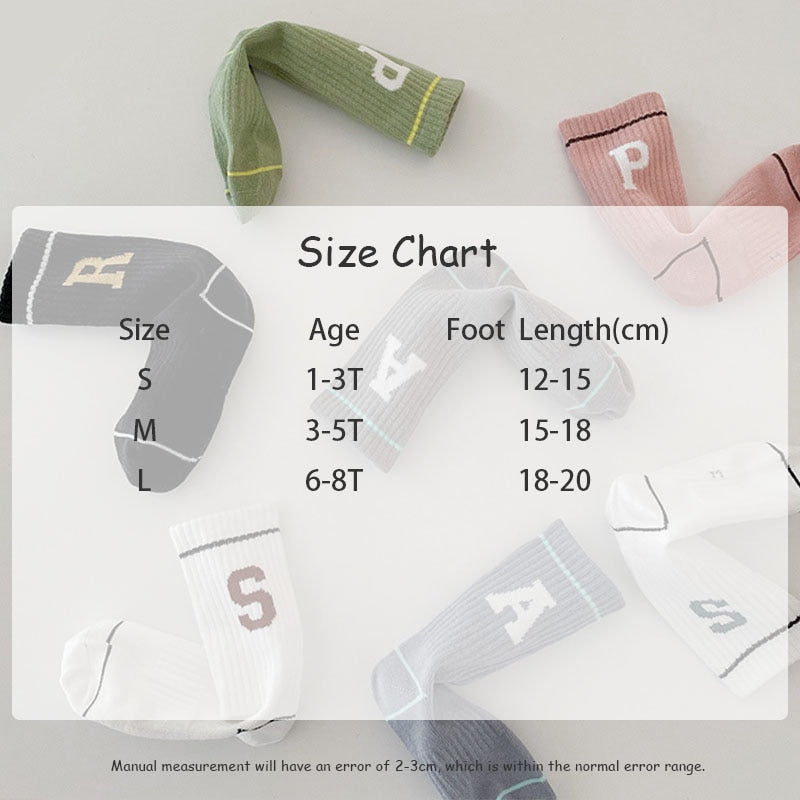 -ベビー キッズ アルファベット ソックス 靴下 4足セット - mamahalo shop - ベビー用靴下・タイツ - べビー服 - 子供服 - 男の子 - 女の子