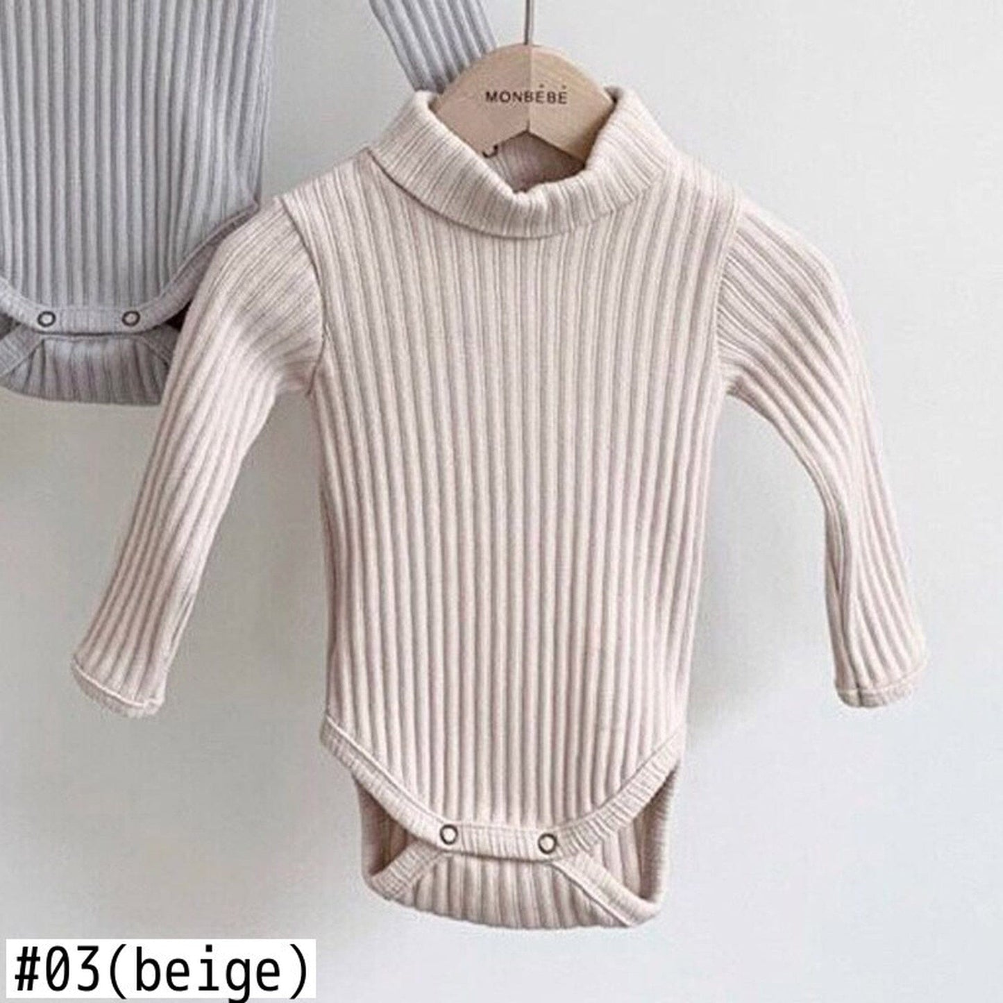 長袖ロンパース ベビー タートル ハイネック ロンパース【mh0000222】