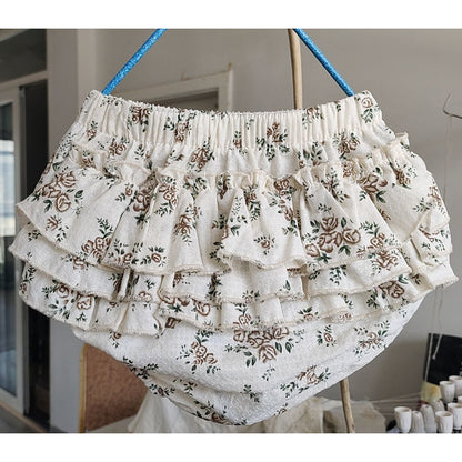 -☺︎ベビーパンツ フリルブルマパンツ フラワー花柄プリント - mamahalo shop - ブルマパンツ -  べビー服 - 子供服 - 男の子 - 女の子