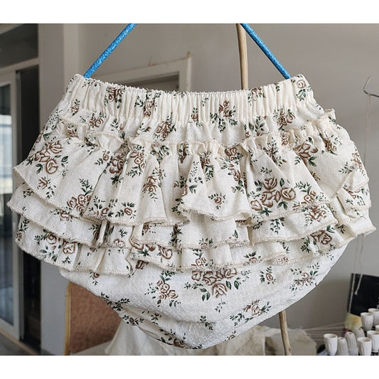 -☺︎ベビーパンツ フリルブルマパンツ フラワー花柄プリント - mamahalo shop - ブルマパンツ -  べビー服 - 子供服 - 男の子 - 女の子