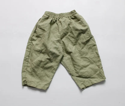 -キッズ コットンリネン パンツ【mh0000534】 - mamahalo shop - ロングパンツ・スウェットパンツ -  べビー服 - 子供服 - 男の子 - 女の子