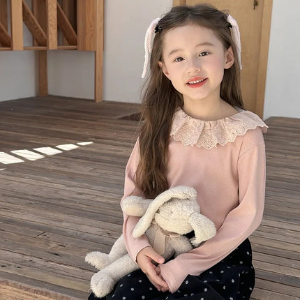 キッズ レースカラー カットソー ニット セーター 4カラー ガールズ 女の子 子供服 - mamahalo shop - ニット・セーター -  べビー服 - 子供服 - 男の子 - 女の子