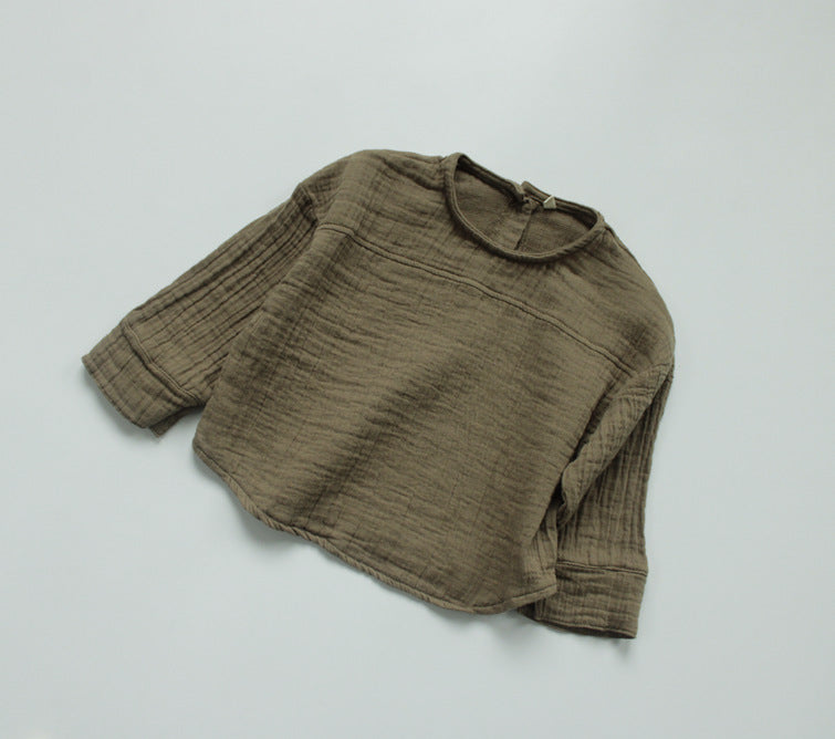 -キッズ コットンリネン トップス【mh0000320】 - mamahalo shop - 長袖Tシャツ -  べビー服 - 子供服 - 男の子 - 女の子