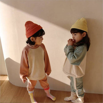 Color Block Sweatshirt & Pants Set [mh0012683]