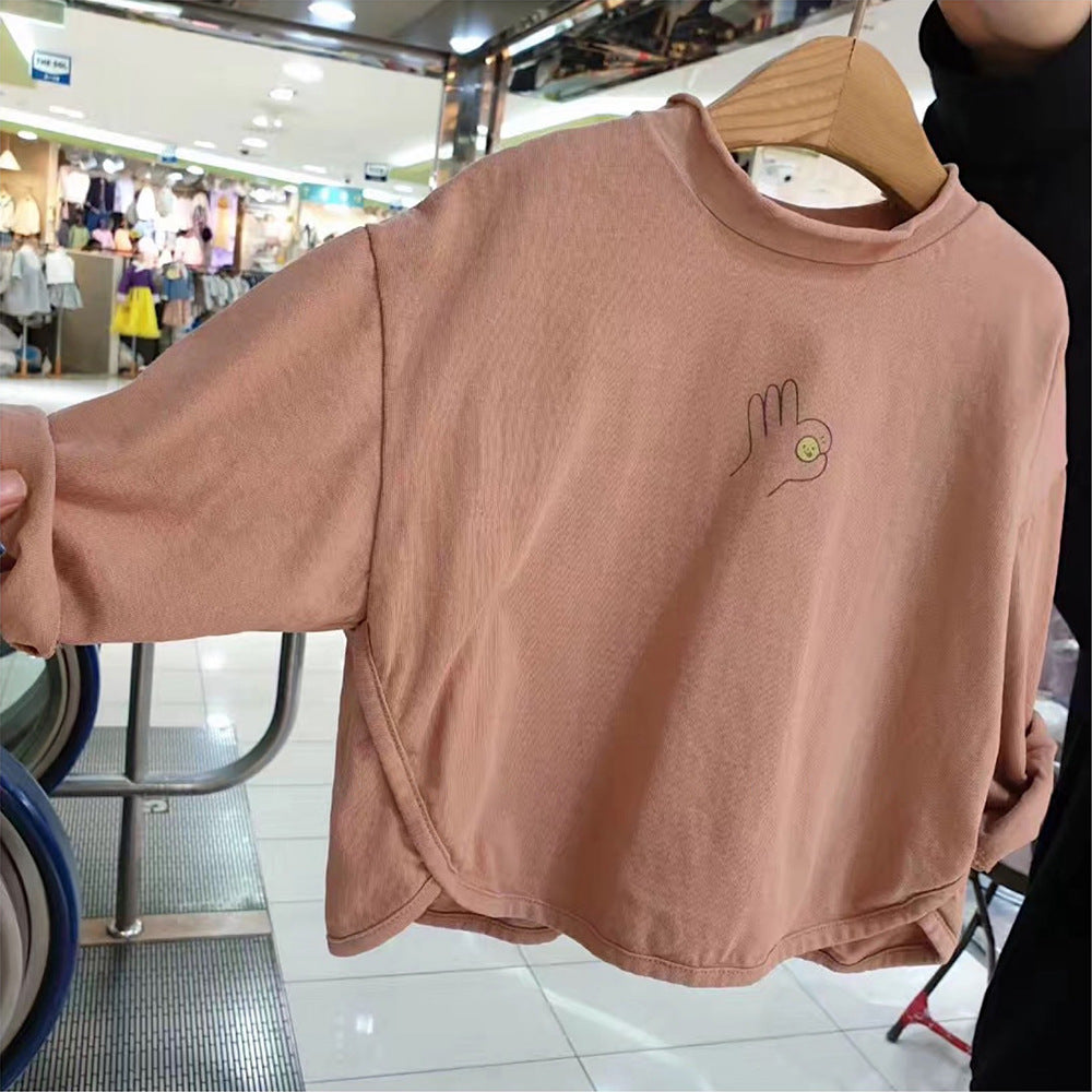 Camiseta de algodón de manga larga holgada con logo bordado - MH0012630