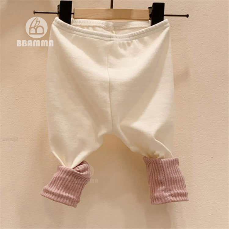 Contrast Color Cotton Leggings バイカラー ストレッチ レギンス【mh0012682】