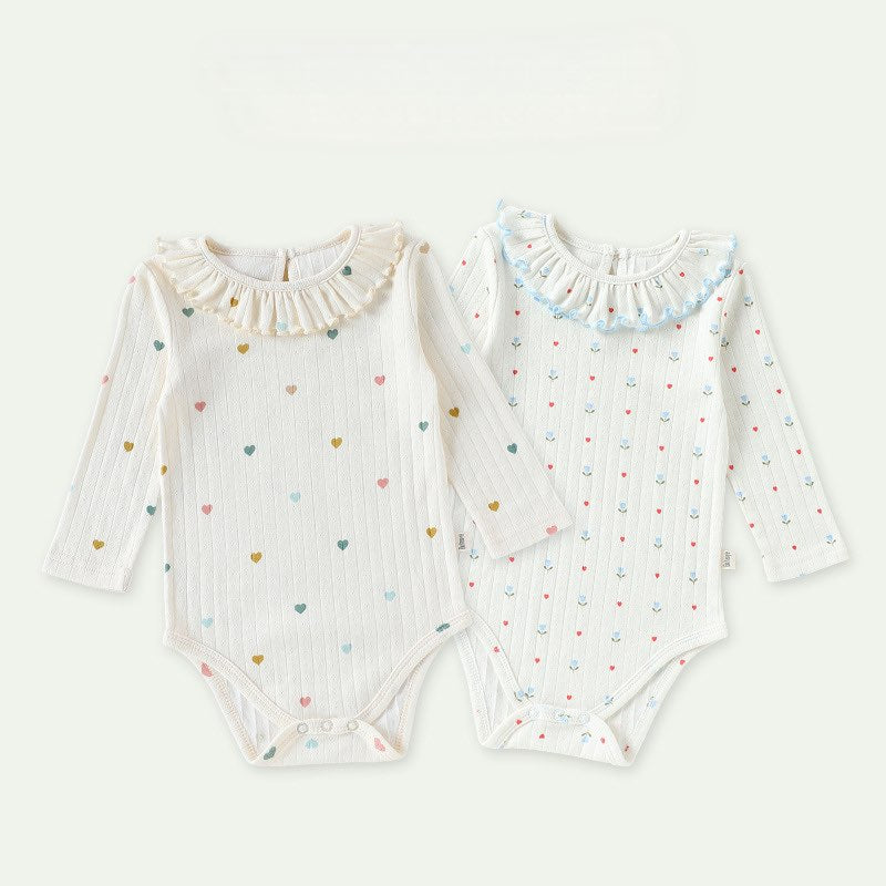 ベビー ラッフルカラー 長袖 ロンパース【mh0013949】