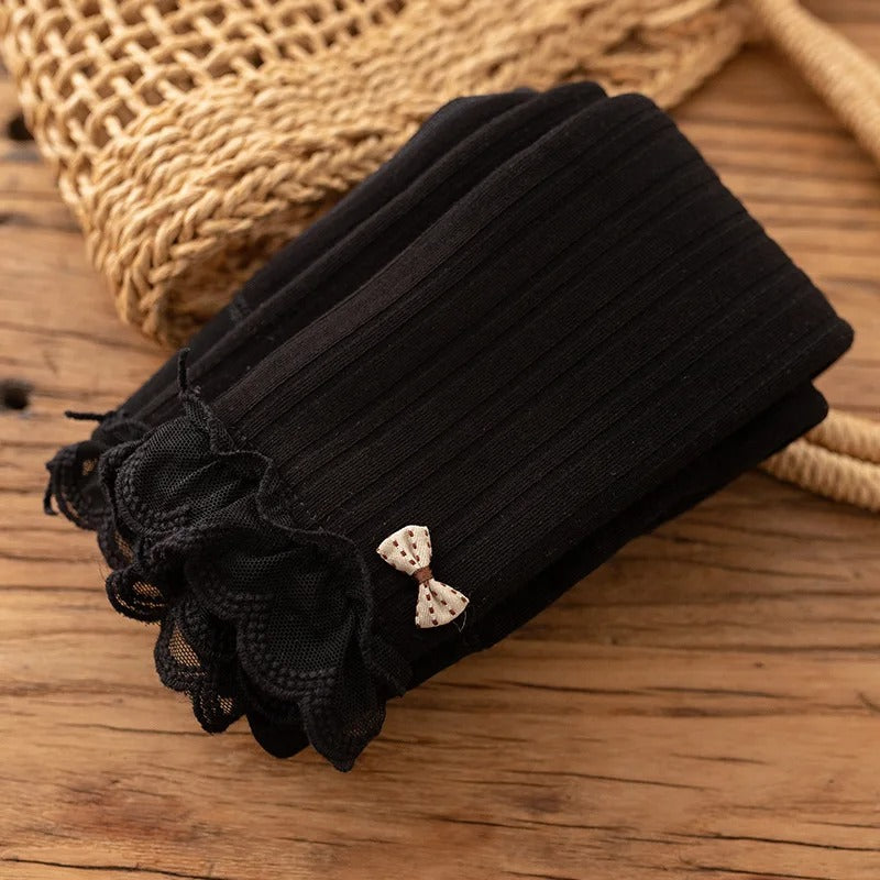 -キッズレギンス 裏ボア 暖パン レギンスパンツ レギパン タイツ リボン レースフリル カーキ グレー ベージュ 3カラー ガールズ 女の子 子供服 - mamahalo shop - レギンスパンツ -  べビー服 - 子供服 - 男の子 - 女の子