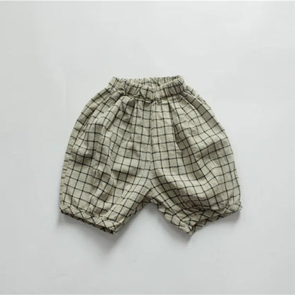 -キッズ チェック ショートパンツ - mamahalo shop - ハーフパンツ・ショートパンツ -  べビー服 - 子供服 - 男の子 - 女の子