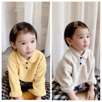 Kids' Long-Sleeve Fleece Polo Shirt [mh0000267]