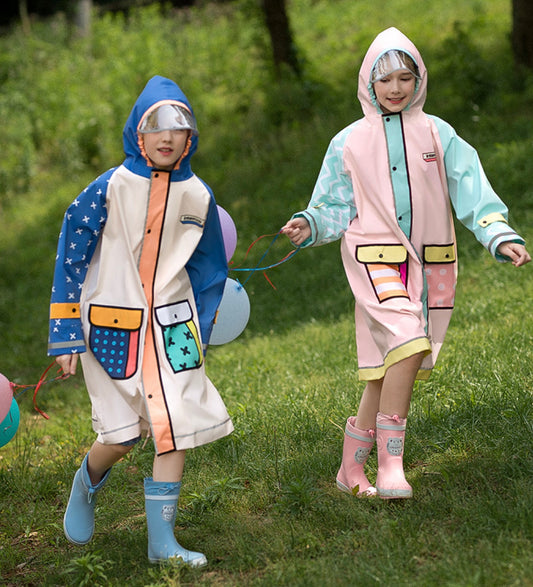 -キッズレインコート 雨具 カラフルデザインフーディレインジャケット 合羽【mh0007074】 - mamahalo shop - レインコート -  べビー服 - 子供服 - 男の子 - 女の子