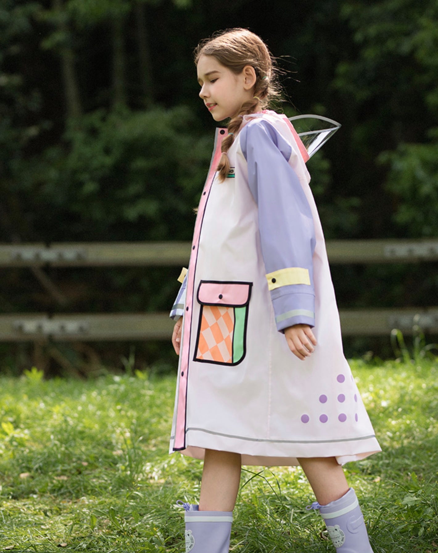 -キッズレインコート 雨具 カラフルデザインフーディレインジャケット 合羽【mh0007074】 - mamahalo shop - レインコート -  べビー服 - 子供服 - 男の子 - 女の子