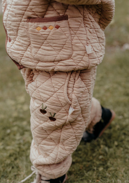 キルトパンツ 刺繍 ジョガーパンツ アウター【mh0011638】