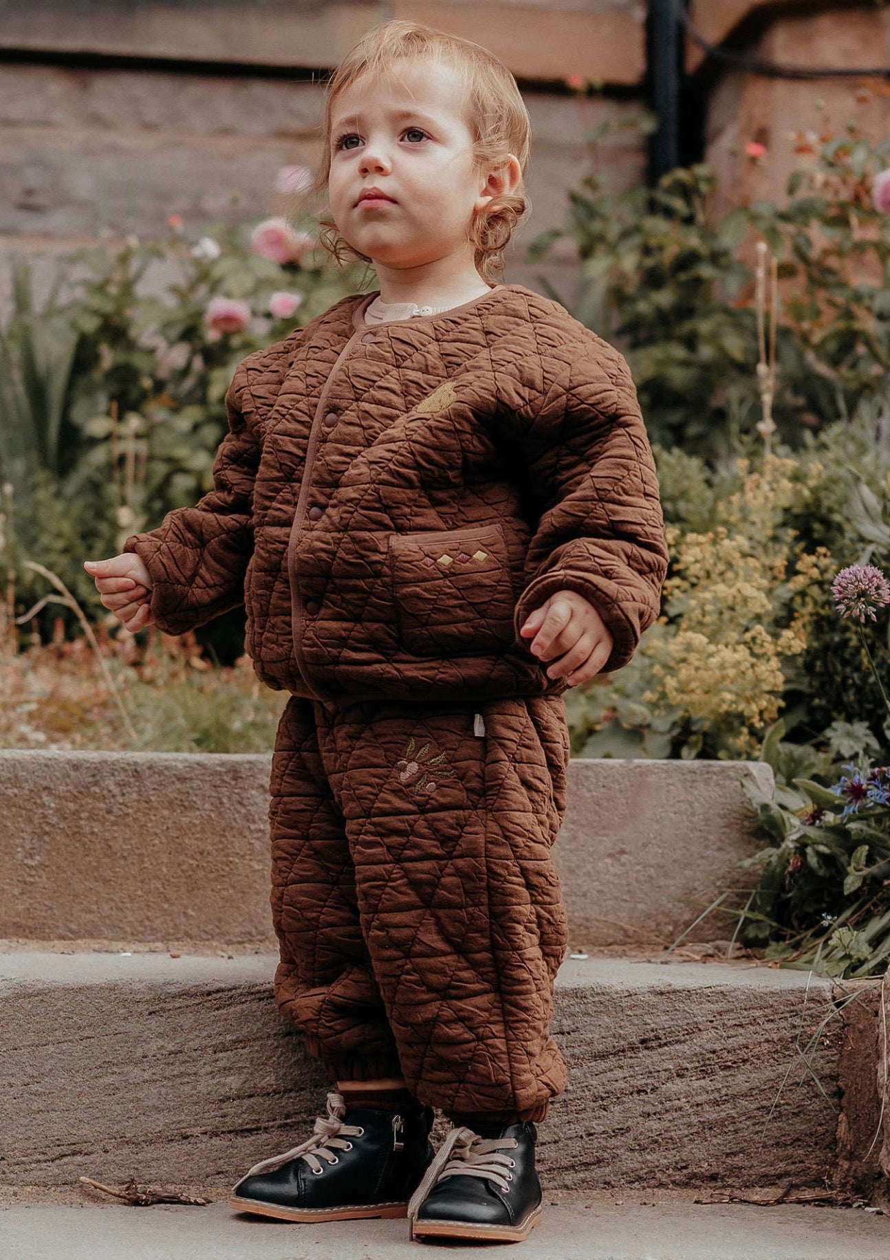 キルトパンツ 刺繍 ジョガーパンツ アウター【mh0011638】