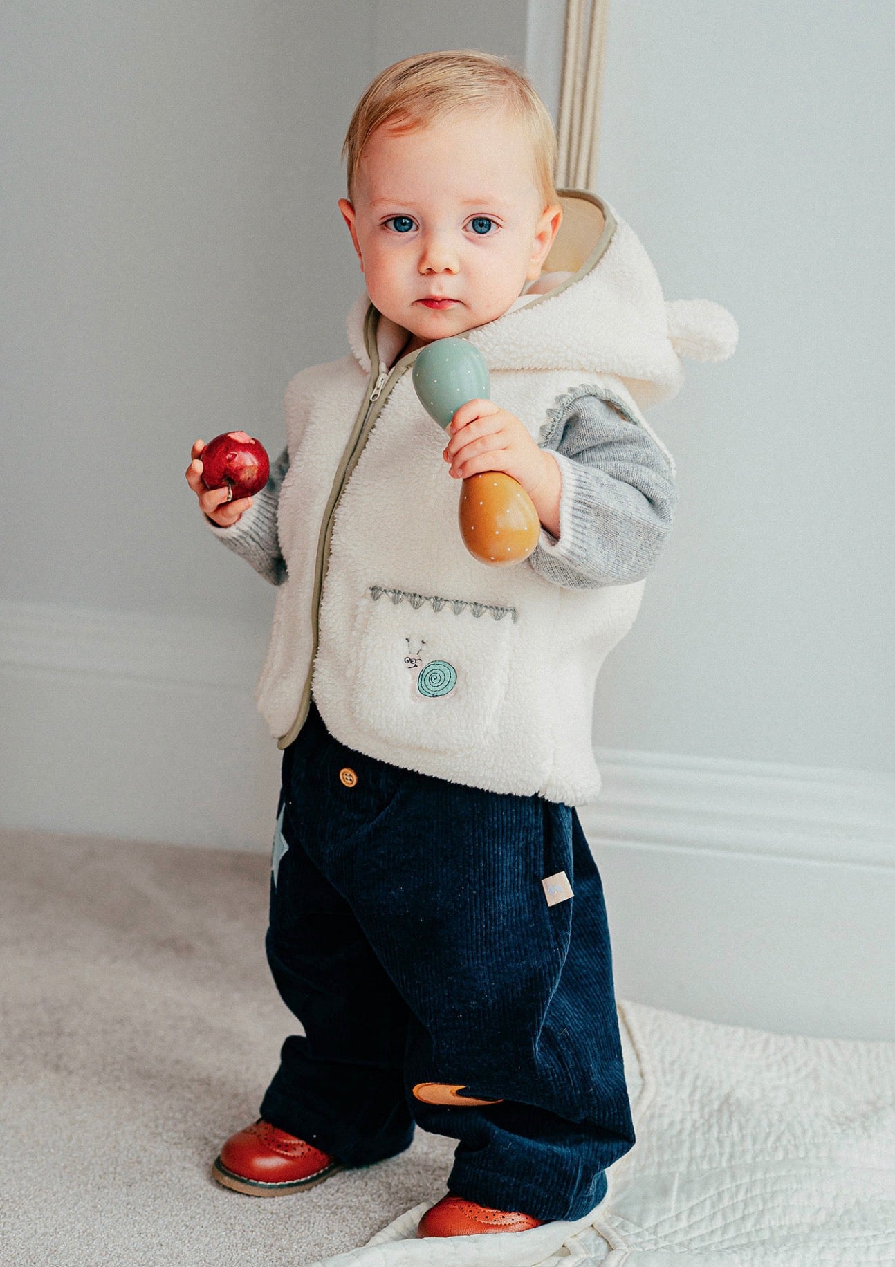 ベスト ボア素材 クマ耳フード ジップアップ アウター ベスト【mh0011641】