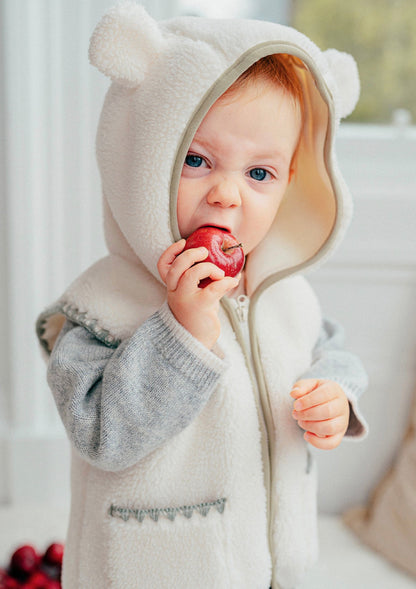 ベスト ボア素材 クマ耳フード ジップアップ アウター ベスト【mh0011641】