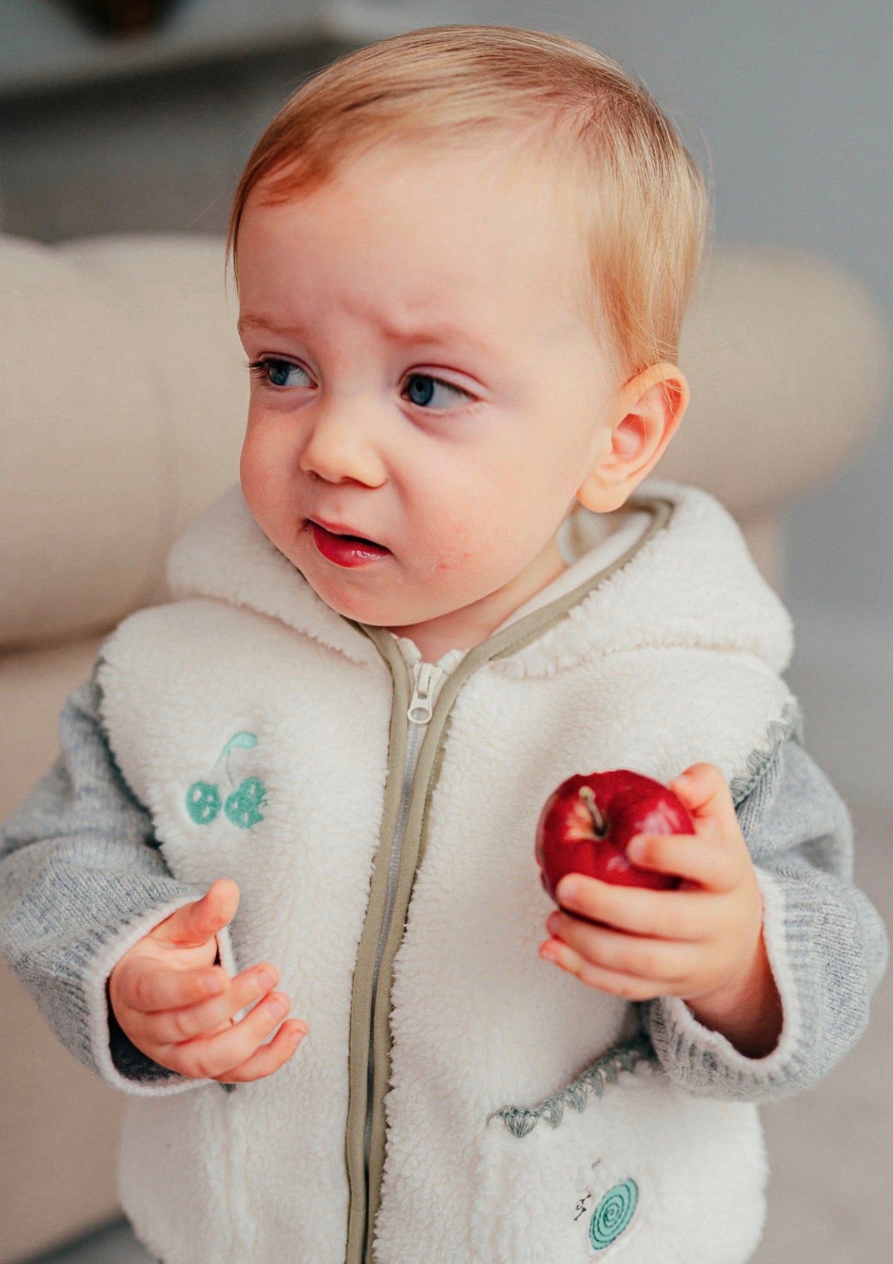 ベスト ボア素材 クマ耳フード ジップアップ アウター ベスト【mh0011641】