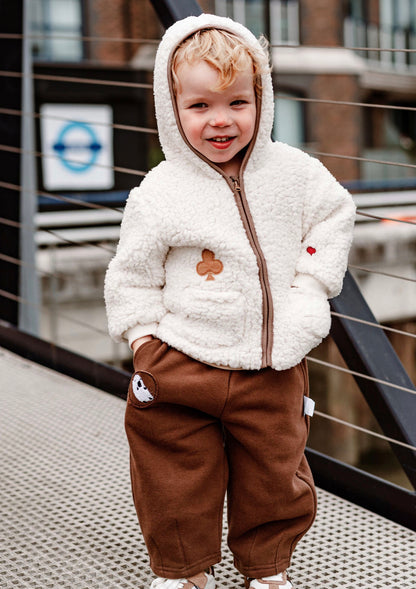 長袖ジャケット ボア素材 もこもこ ポンポン付きフード ジップアップ アウター【mh0011642】