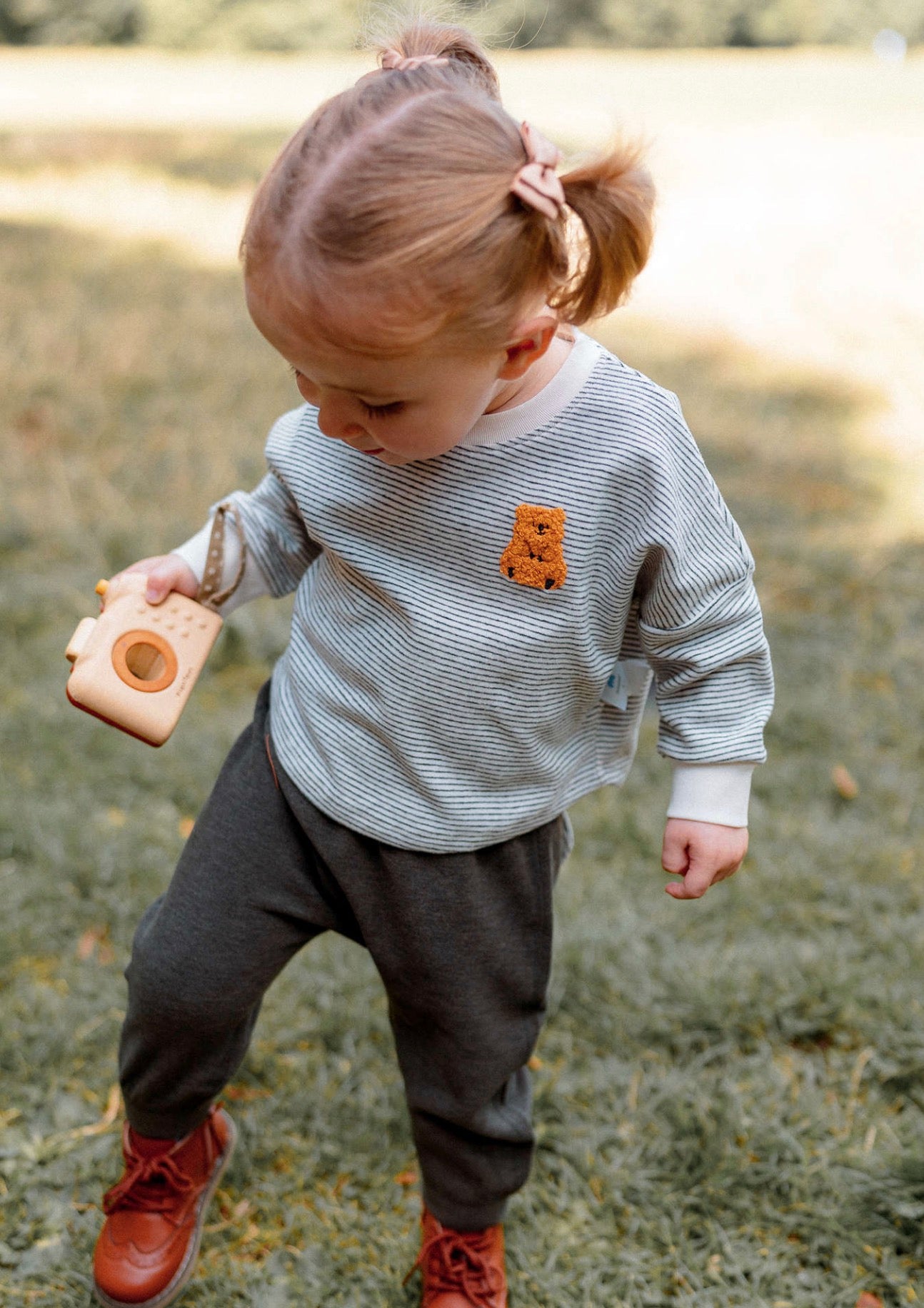 ロングパンツ 裏起毛素材 クマ耳デザイン スウェットパンツ カジュアル【mh0011643】