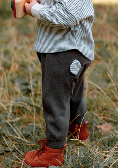 ロングパンツ 裏起毛素材 クマ耳デザイン スウェットパンツ カジュアル【mh0011643】