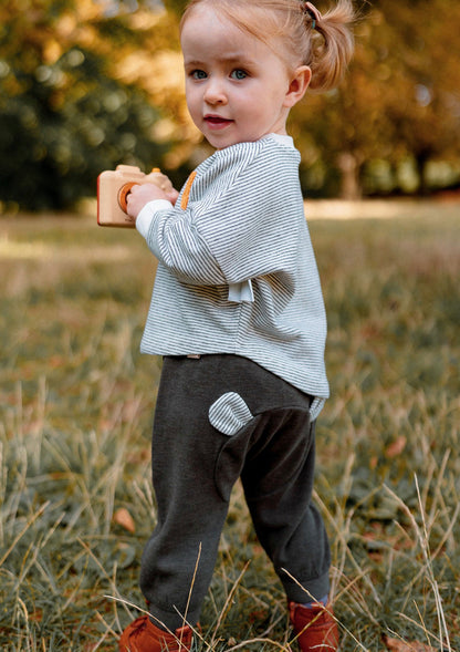 ロングパンツ 裏起毛素材 クマ耳デザイン スウェットパンツ カジュアル【mh0011643】