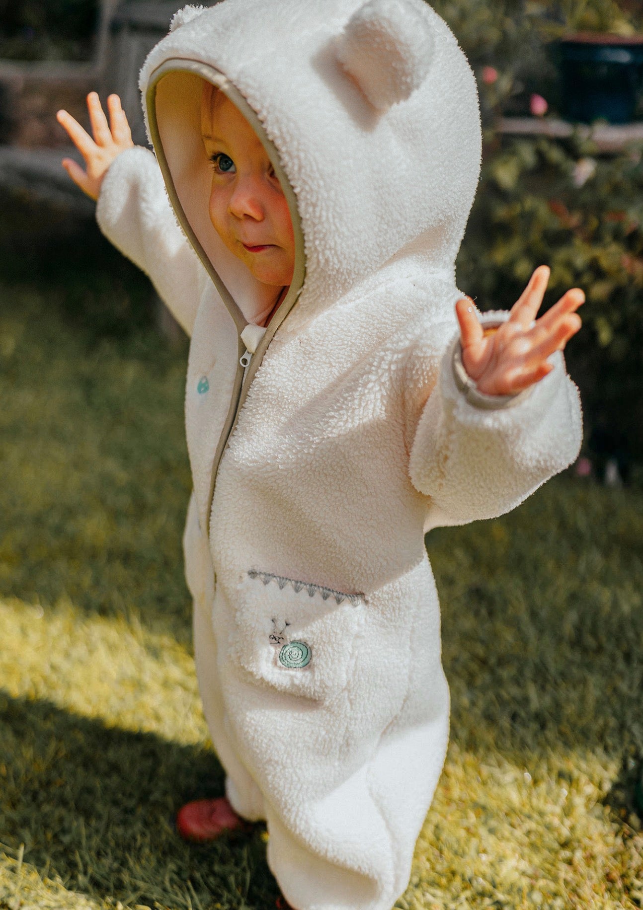 カバーオール ボア素材 クマ耳フード ジャンプスーツ つなぎ【mh0011644】