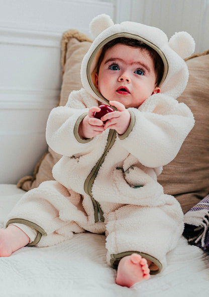 カバーオール ボア素材 クマ耳フード ジャンプスーツ つなぎ【mh0011644】