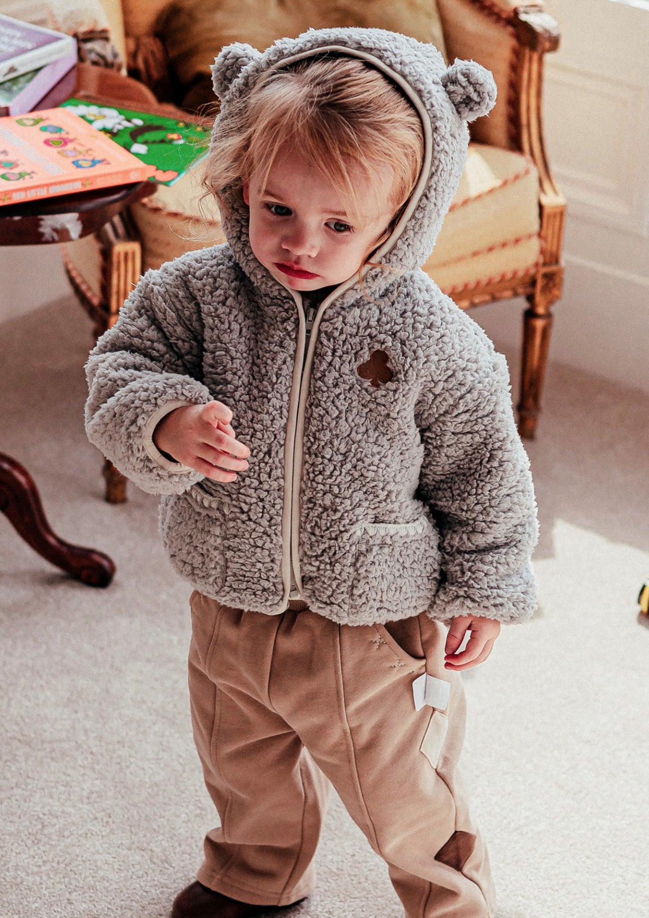 長袖ジャケット ボア素材 クマ耳フード ジップアップ アウター ブルゾン【mh0011646】