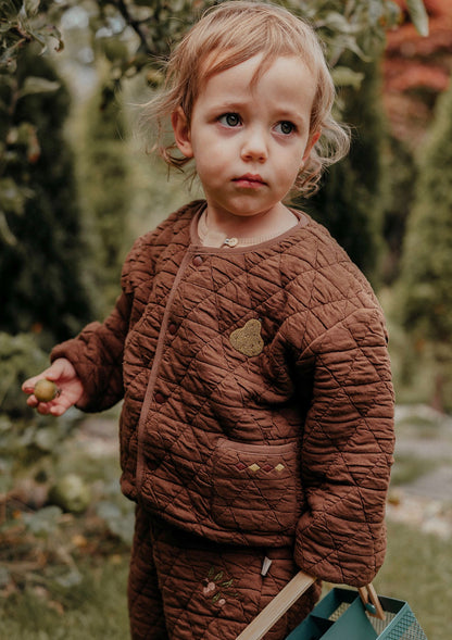 長袖キルトジャケット 裏起毛素材 パイピングデザイン アウター ブルゾン【mh0011647】