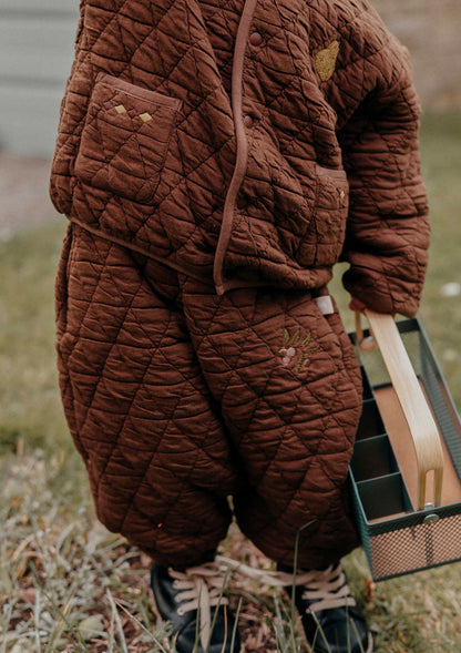 長袖キルトジャケット 裏起毛素材 パイピングデザイン アウター ブルゾン【mh0011647】