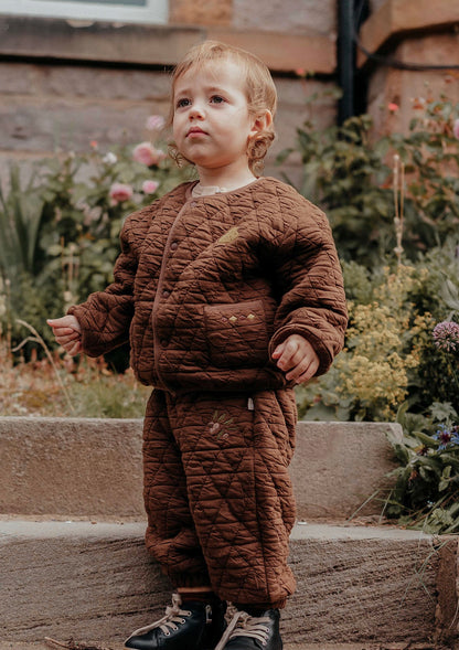 長袖キルトジャケット 裏起毛素材 パイピングデザイン アウター ブルゾン【mh0011647】