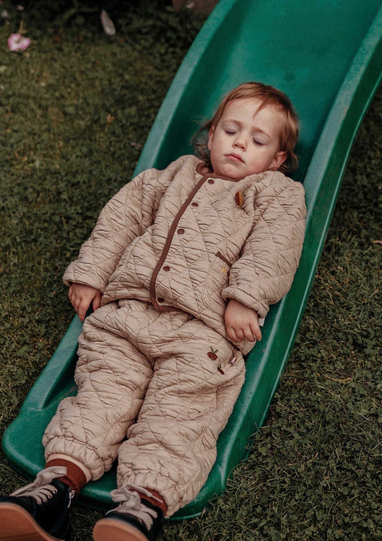 長袖キルトジャケット 裏起毛素材 パイピングデザイン アウター ブルゾン【mh0011647】