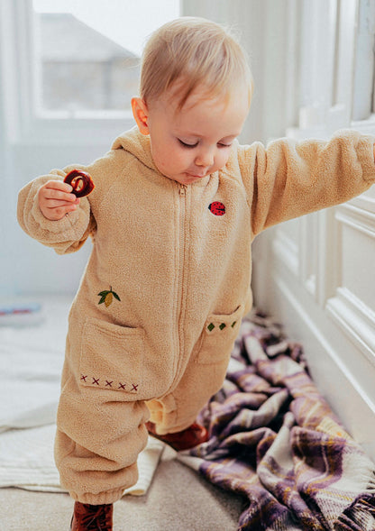 長袖ロンパース ボア素材 ウサギ耳フード ジップアップ カバーオール【mh0011648】