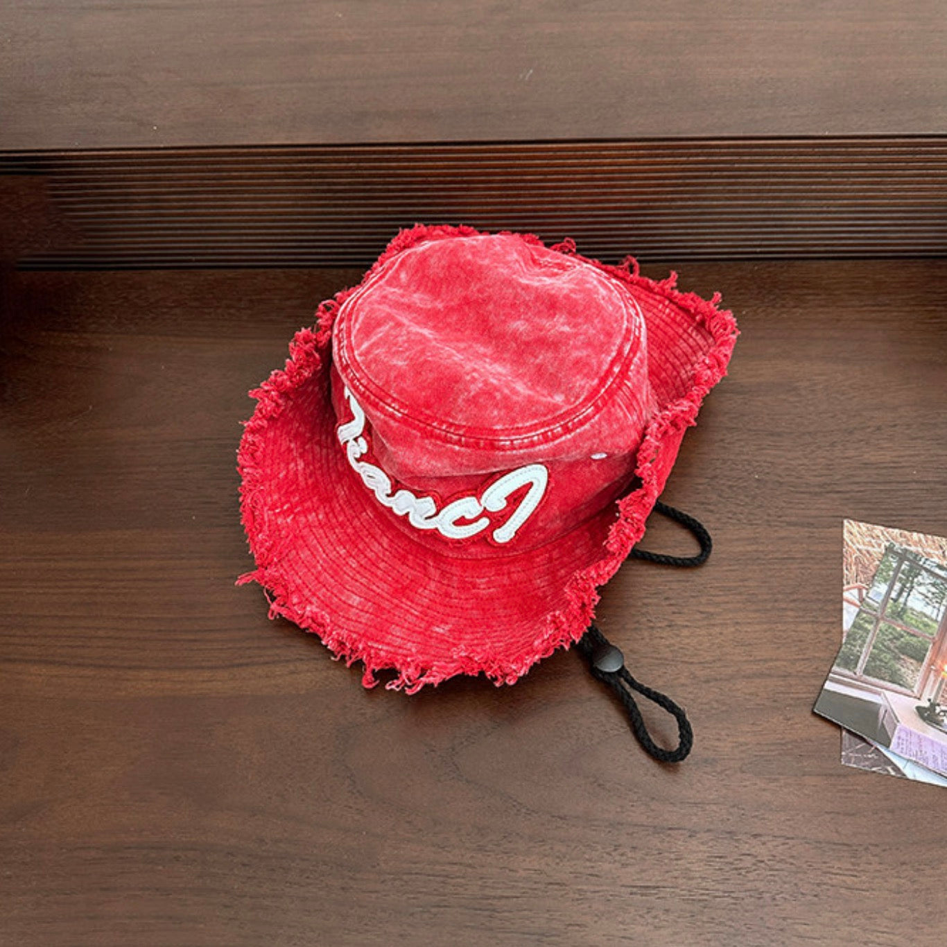 Washed Denim Western Hat デニム フリンジ カウボーイハット【mh0013015】