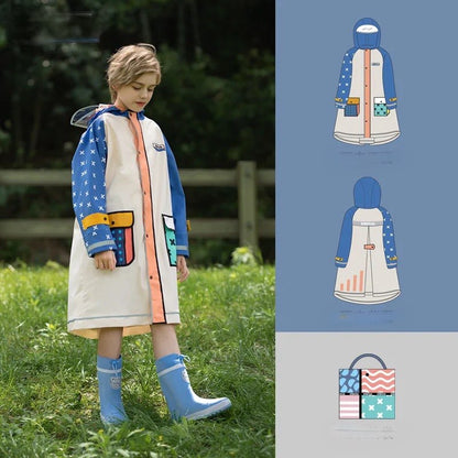 -キッズレインコート 雨具 カラフルデザインフーディレインジャケット 合羽【mh0007074】 - mamahalo shop - レインコート -  べビー服 - 子供服 - 男の子 - 女の子