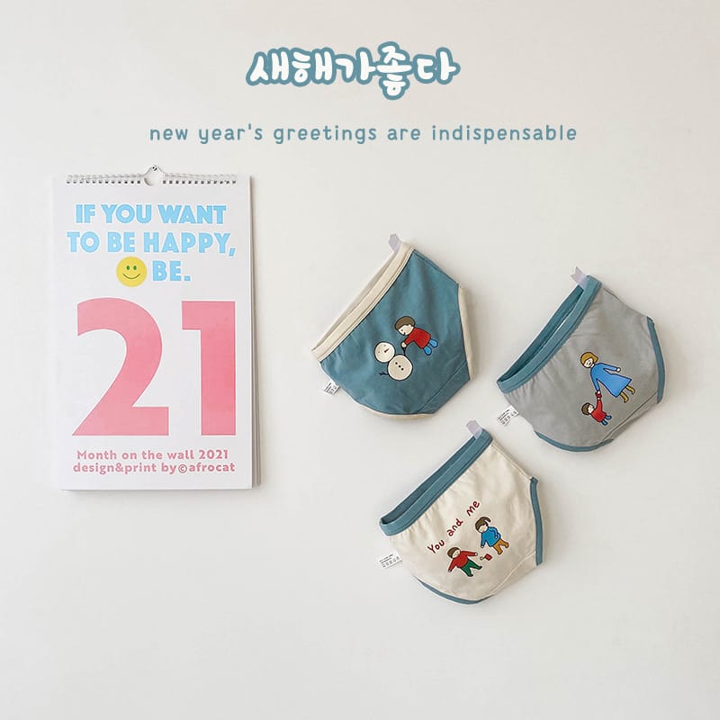 キッズ ピープル スノーマン プリント コットン ショーツ 3枚セット【mh0013564】 mamahalo accessories 幼児用下着