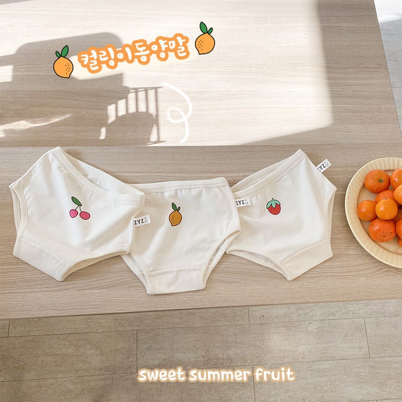 キッズ フルーツ プリント コットン ショーツ 3枚セット【mh0013565】 mamahalo accessories 幼児用下着
