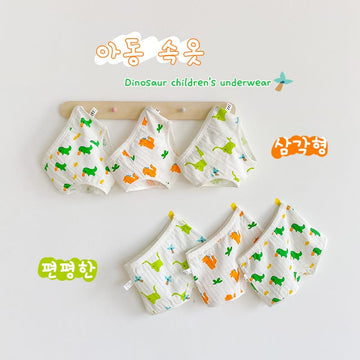 キッズ ダイナソー プリント コットン ショーツ 3枚セット【mh0013566】 mamahalo accessories 幼児用下着