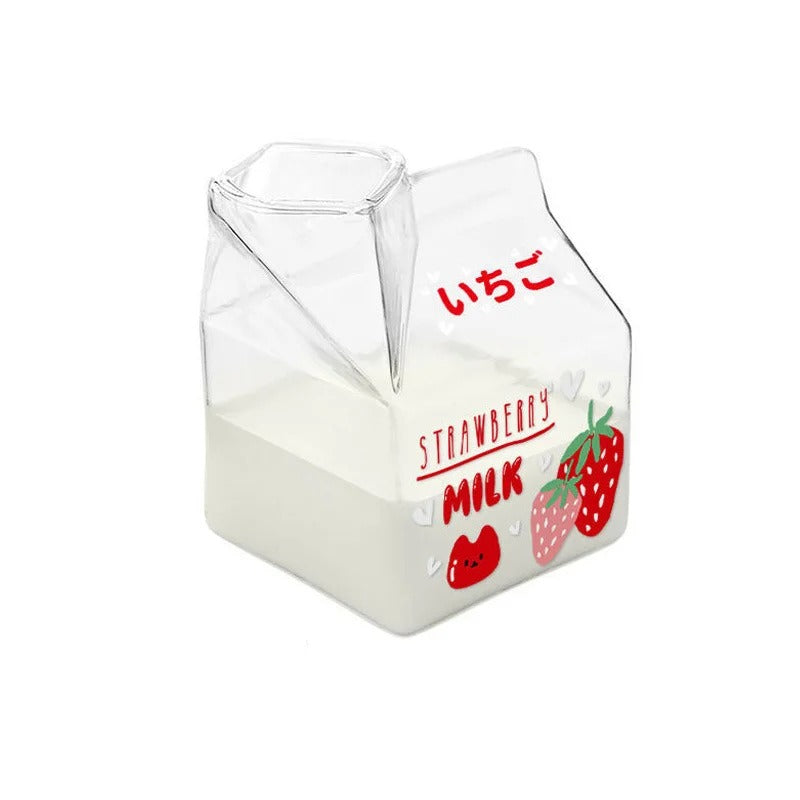 -ガラス 牛乳瓶 電子レンジ カップ 耐熱 ミルク ポット フルーツ グラス【mh0002638】 - mamahalo shop - コップ・グラス・マグ -  べビー服 - 子供服 - 男の子 - 女の子