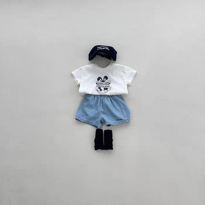 Rabbit Graphic Cotton T-shirt アニマルプリント 半袖Tシャツ【mh0012929】