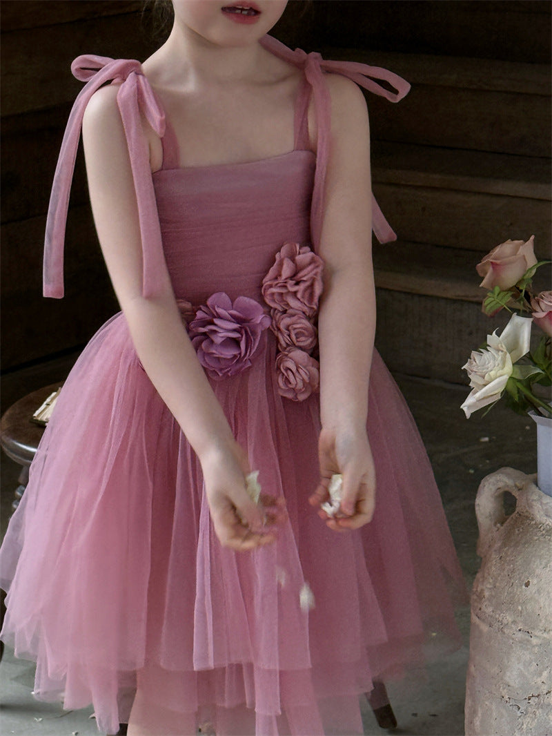 3D Flower Tulle Princess Dress 立体 フラワー チュール ワンピース【mh0012408】 Chengle