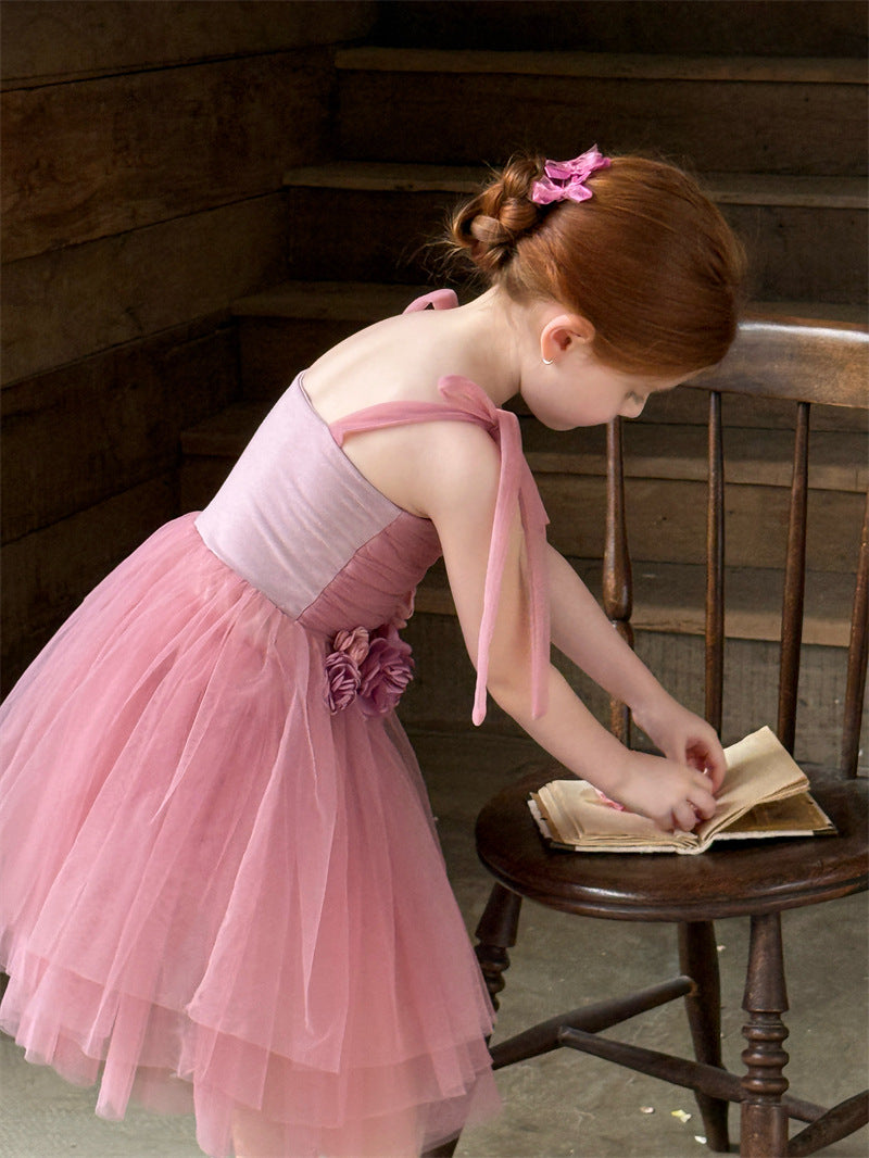 3D Flower Tulle Princess Dress 立体 フラワー チュール ワンピース【mh0012408】 Chengle