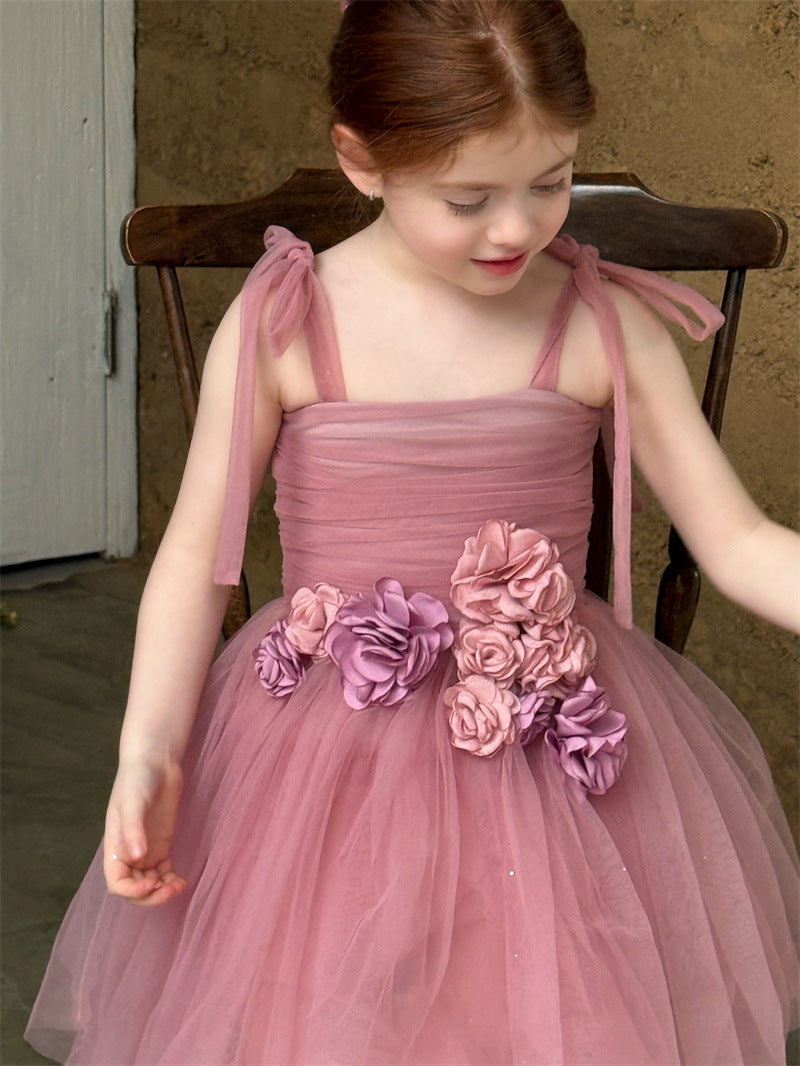 3D Flower Tulle Princess Dress 立体 フラワー チュール ワンピース【mh0012408】 Chengle