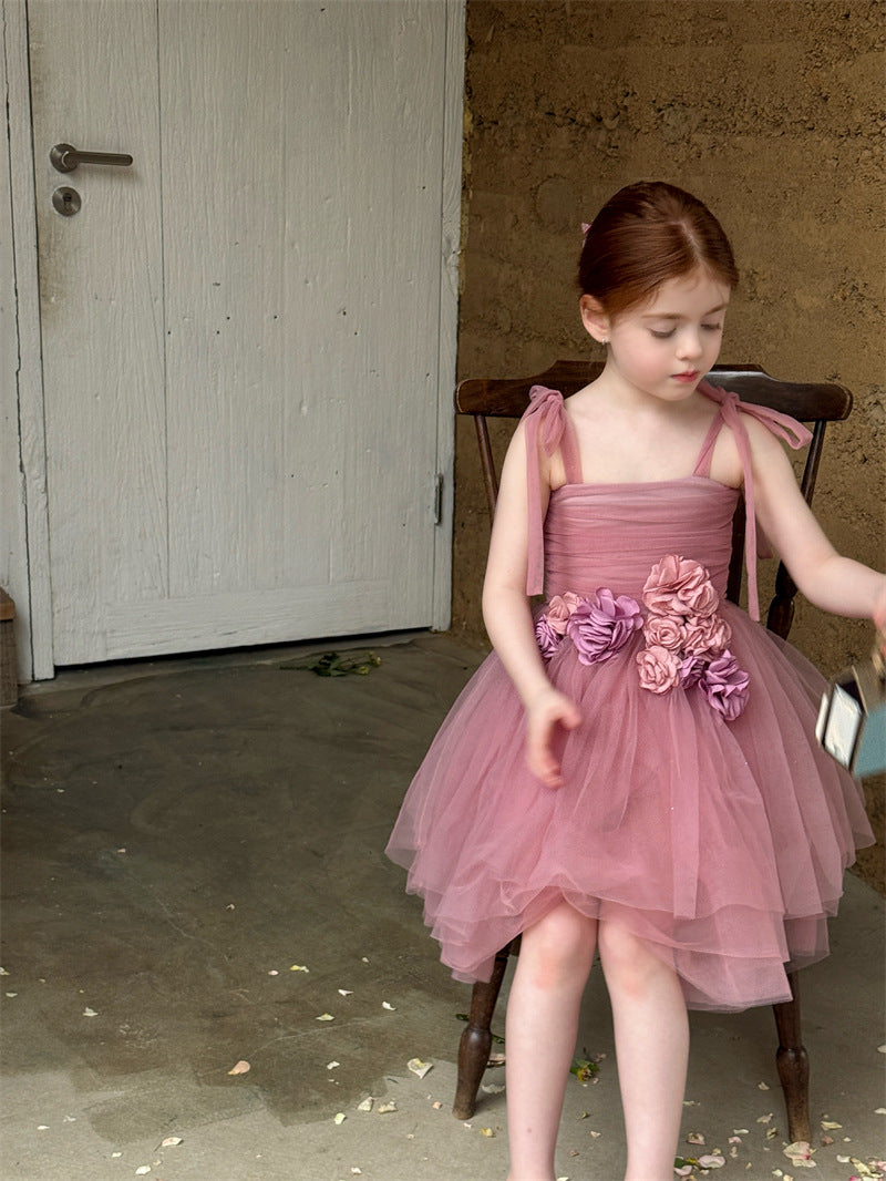 3D Flower Tulle Princess Dress 立体 フラワー チュール ワンピース【mh0012408】 Chengle